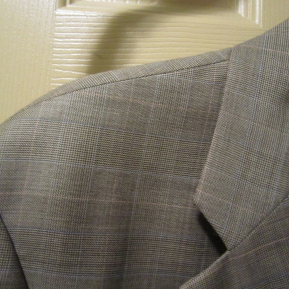 CHAPS RALPH LAUREN TAN PLAID SUIT JKT BLAZER 42R - Picture 2 of 8